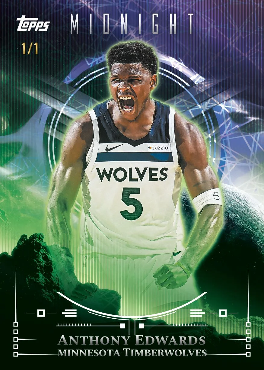 2025-26 Topps Midnight Basketball Anthony Edwards 1/1 카드